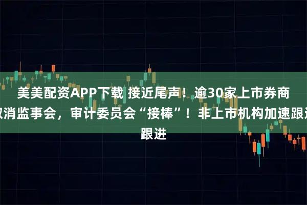 美美配资APP下载 接近尾声！逾30家上市券商取消监事会，审计委员会“接棒”！非上市机构加速跟进